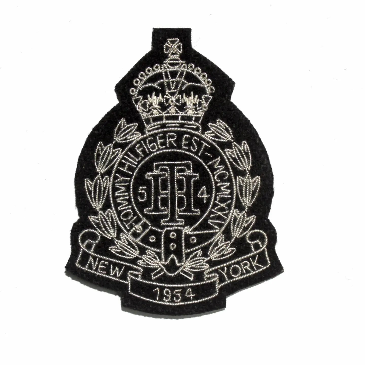 Branded Fashion Hand-Embroidered Crest Patch – Gold & Silver Bullion Wire Badge