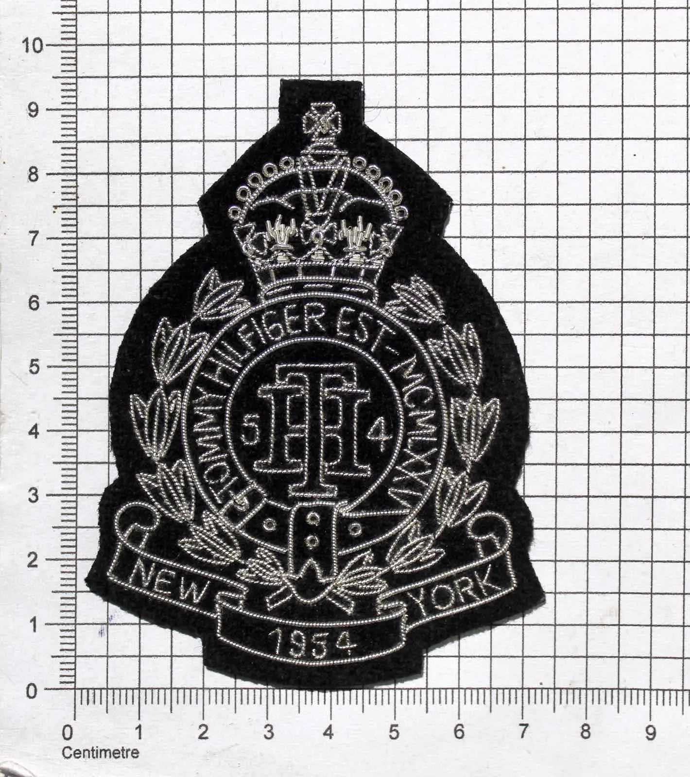 Branded Fashion Hand-Embroidered Crest Patch – Gold & Silver Bullion Wire Badge