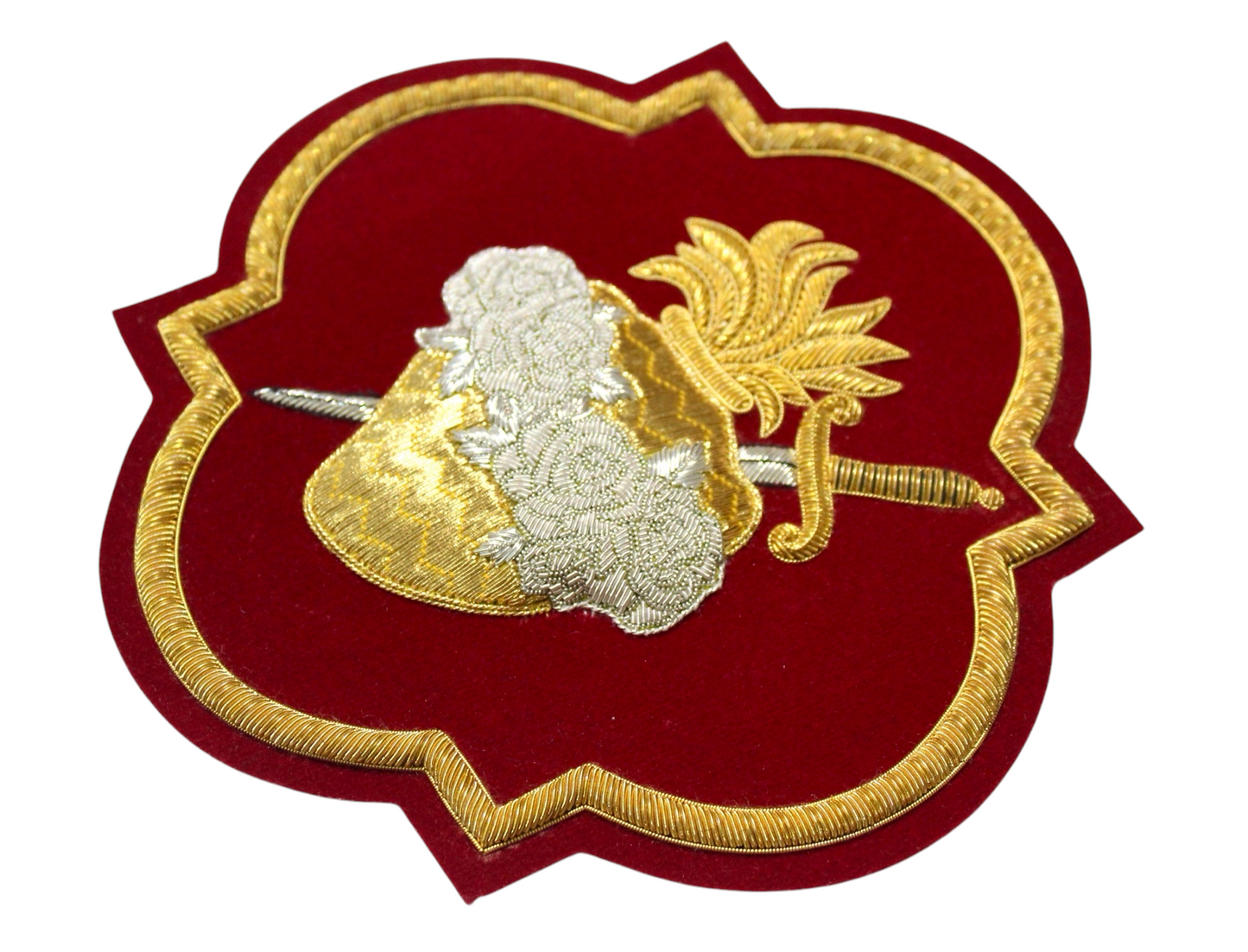 Immaculate Heart of Mary Appliqué for Catholic Vestments - Hand Embroidered Sewn On, Available in Multi Colors