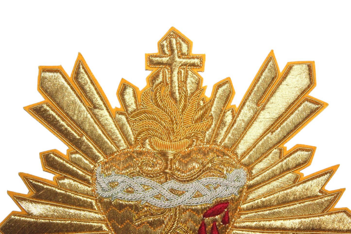 Sacred Heart Of Jesus and Rays Applique Cut Out For Catholic Vestment