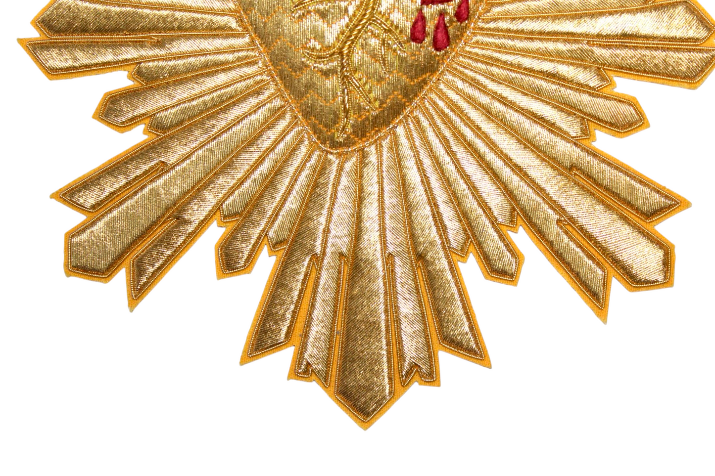 Sacred Heart Of Jesus and Rays Applique Cut Out For Catholic Vestment