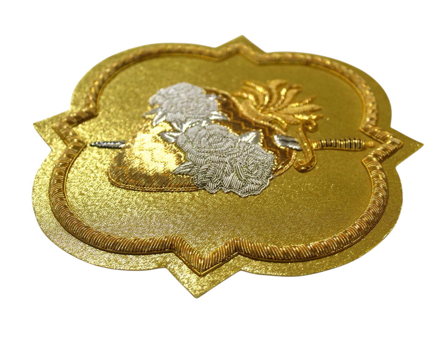 Immaculate Heart of Mary Appliqué for Catholic Vestments - Hand Embroidered Sewn On, Available in Multi Colors