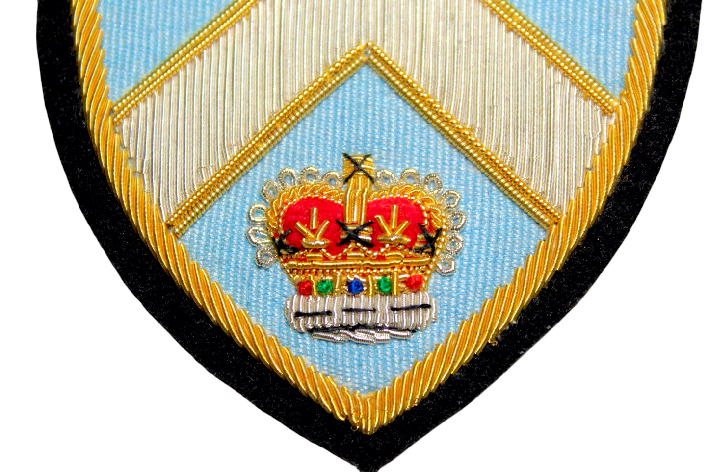 Toppa ricamata a mano della Columbia University – Distintivo in filo d'oro e argento