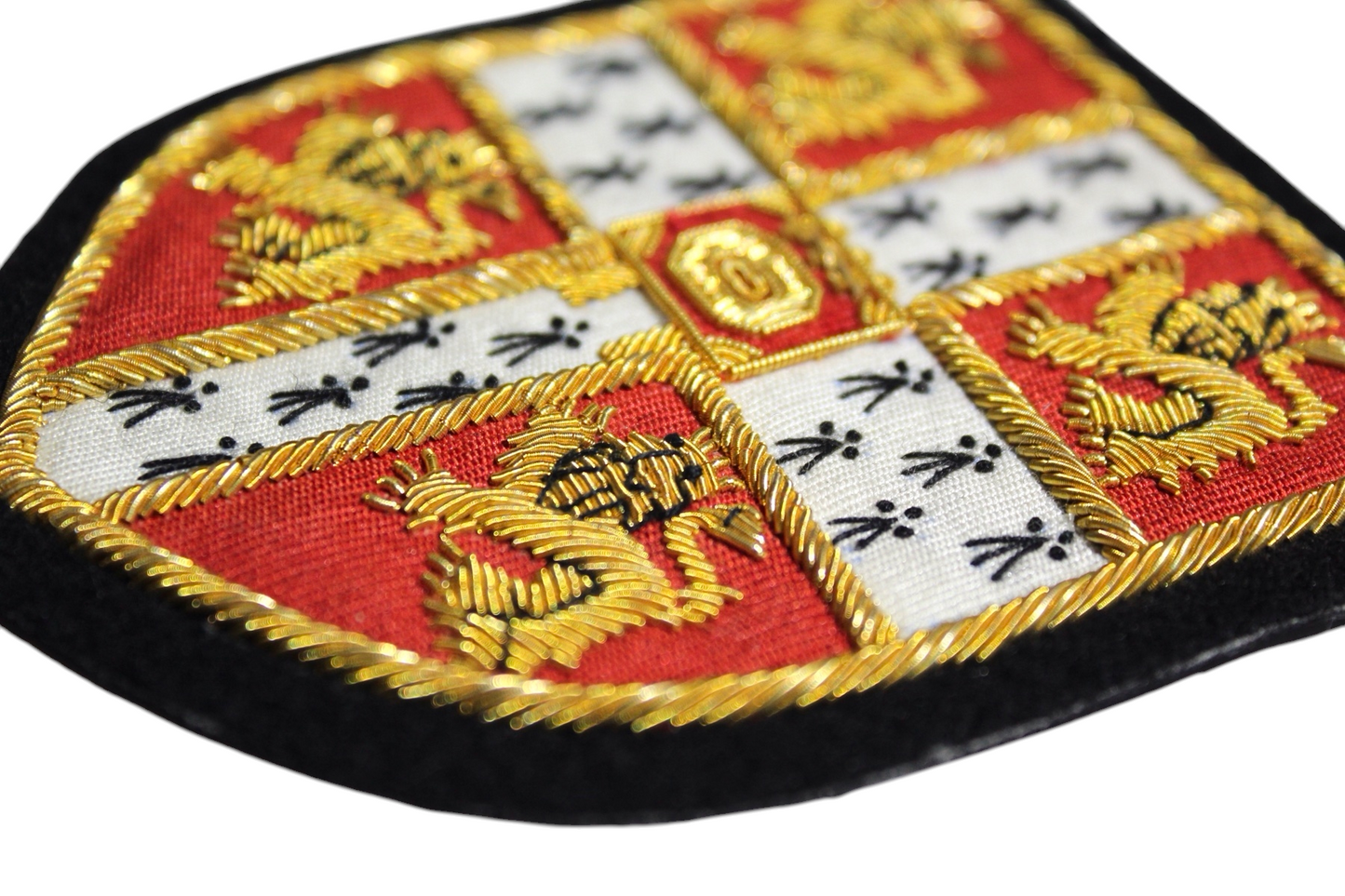Hand-Embroidered Cambridge University Patch – Gold Bullion Wire Badge