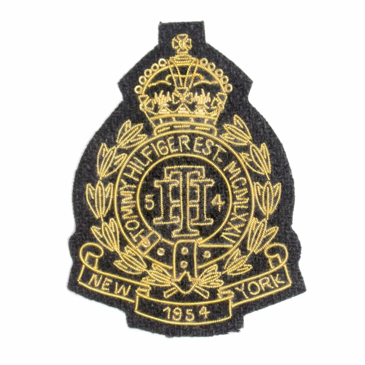 Branded Fashion Hand-Embroidered Crest Patch – Gold &amp; Silver Bullion Wire Badge