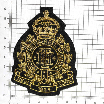 Branded Fashion Hand-Embroidered Crest Patch – Gold &amp; Silver Bullion Wire Badge