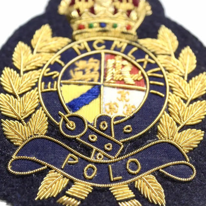 Hand-Embroidered Crest Patch – Gold Bullion Wire Badge