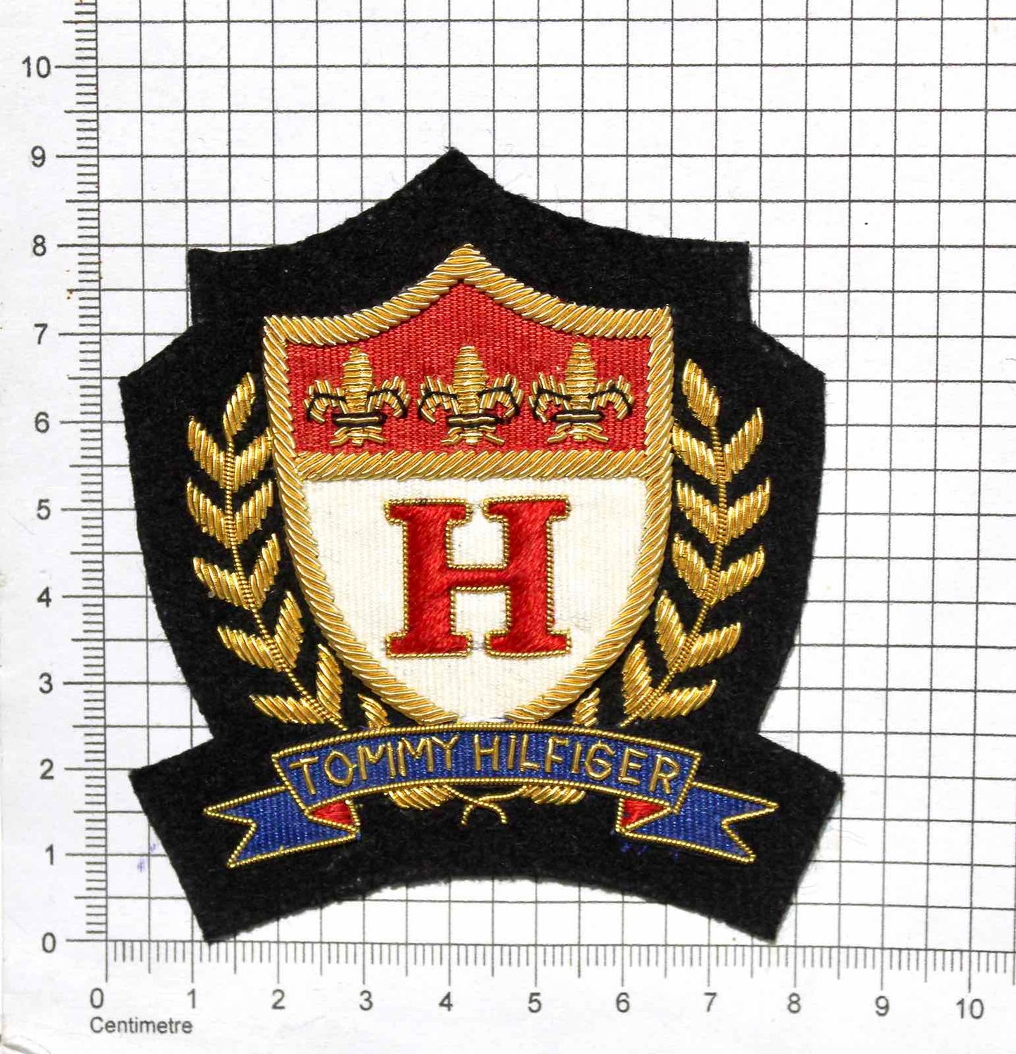 Hand-Embroidered Fashion Crest Patch – Gold &amp; Silver Bullion Wire Badge