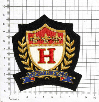 Hand-Embroidered Fashion Crest Patch – Gold &amp; Silver Bullion Wire Badge