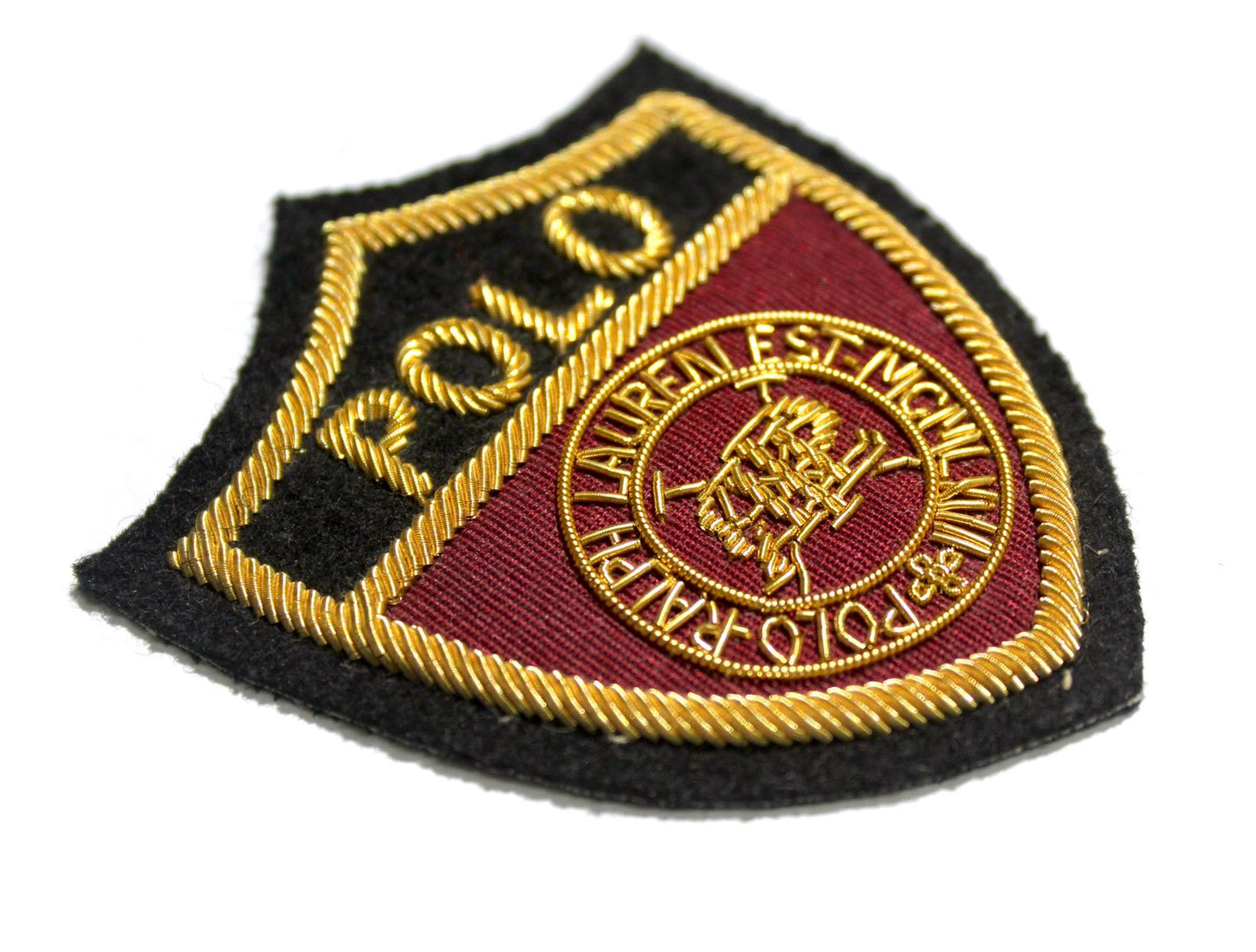 Hand-Embroidered Fashion Patch – Gold Bullion Wire Badge
