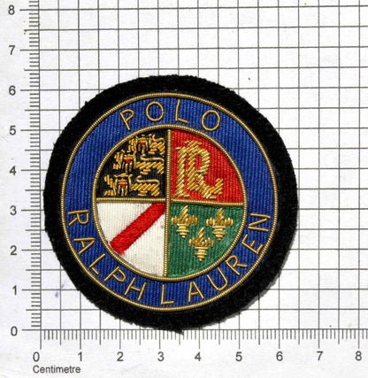 Hand-Embroidered Fashion Patch – Gold Bullion Wire Badge