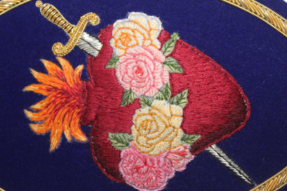 Hand-Embroidered Immaculate Heart of Mary Appliqué