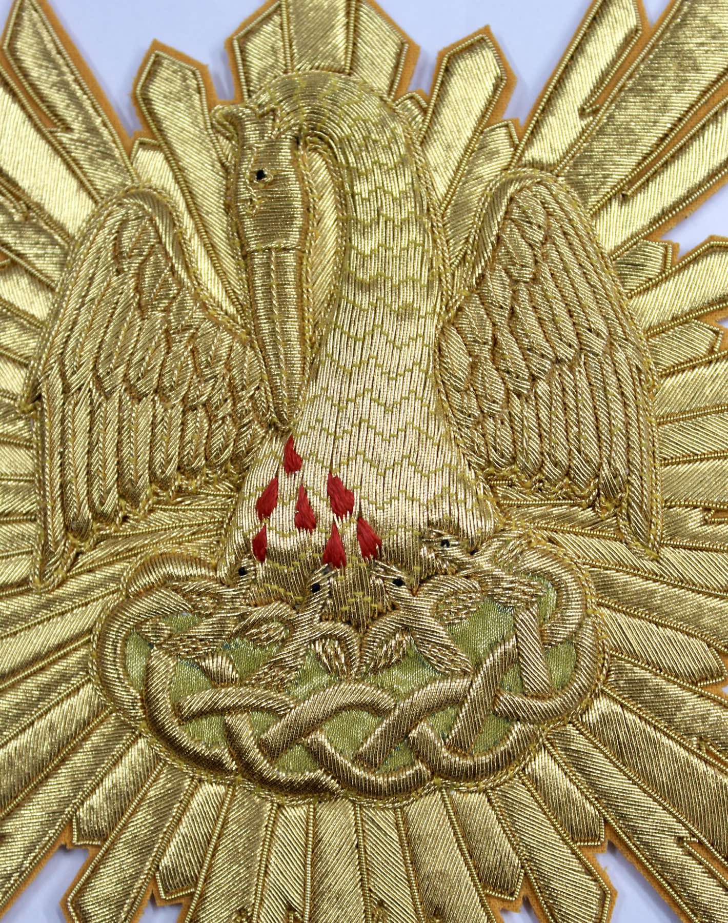 Hand-Embroidered Pelican with Rays Appliqué – Catholic Vestment Embroidery