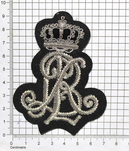 Hand-Embroidered RL Monogram Patch – Gold &amp; Silver Bullion Wire Badge