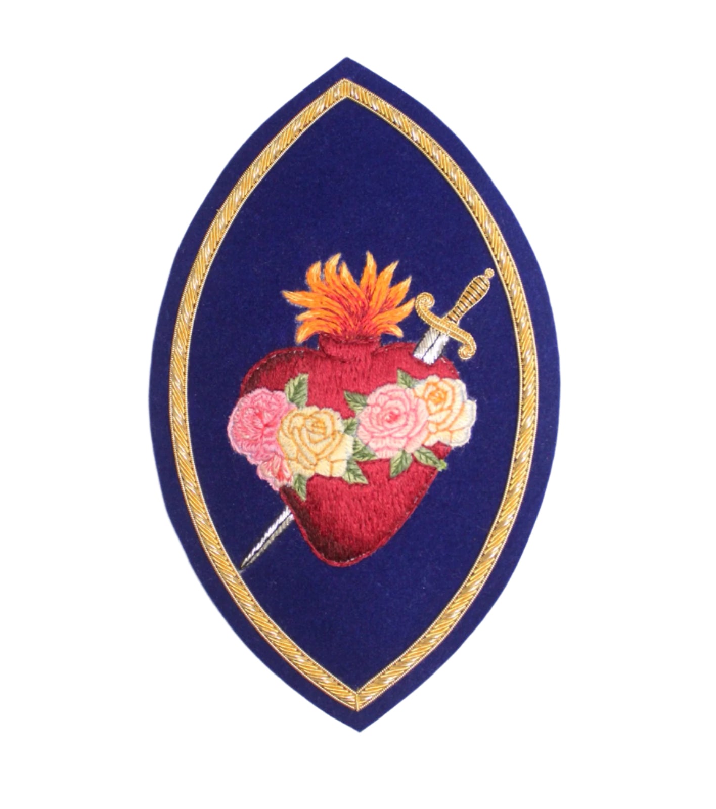 Hand-Embroidered Immaculate Heart of Mary Appliqué