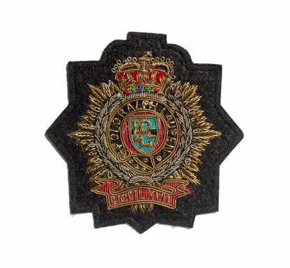 Hand-Embroidered Fashion Crest Patch – Antique Gold Bullion Wire Badge