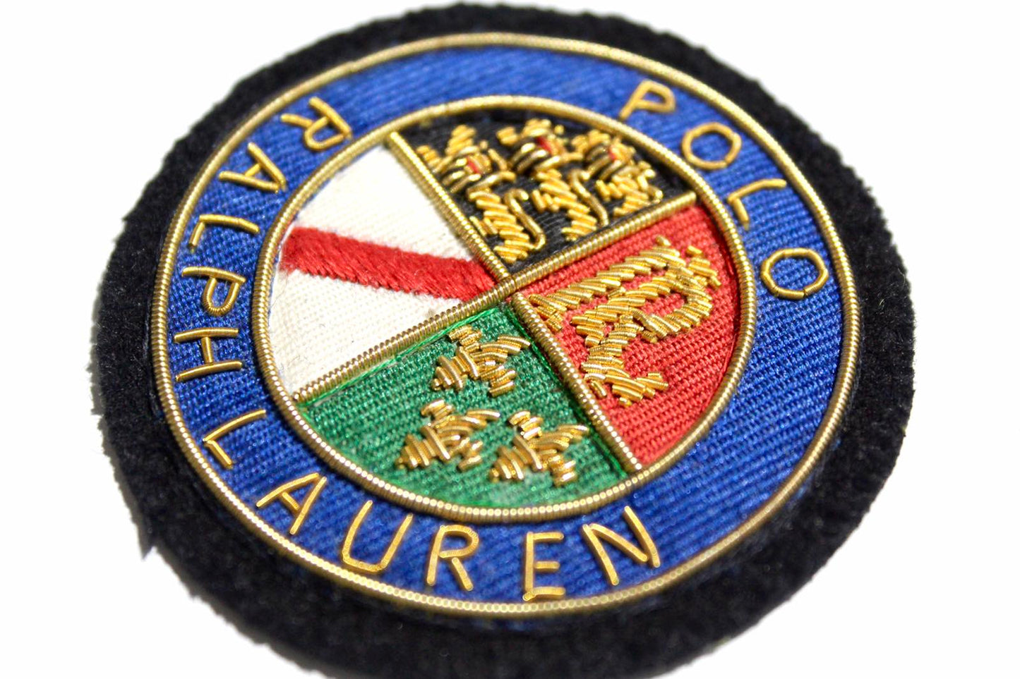 Hand-Embroidered Fashion Patch – Gold Bullion Wire Badge