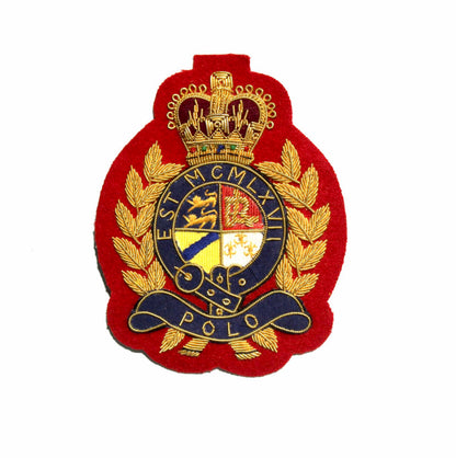 Hand-Embroidered Crest Patch – Gold Bullion Wire Badge