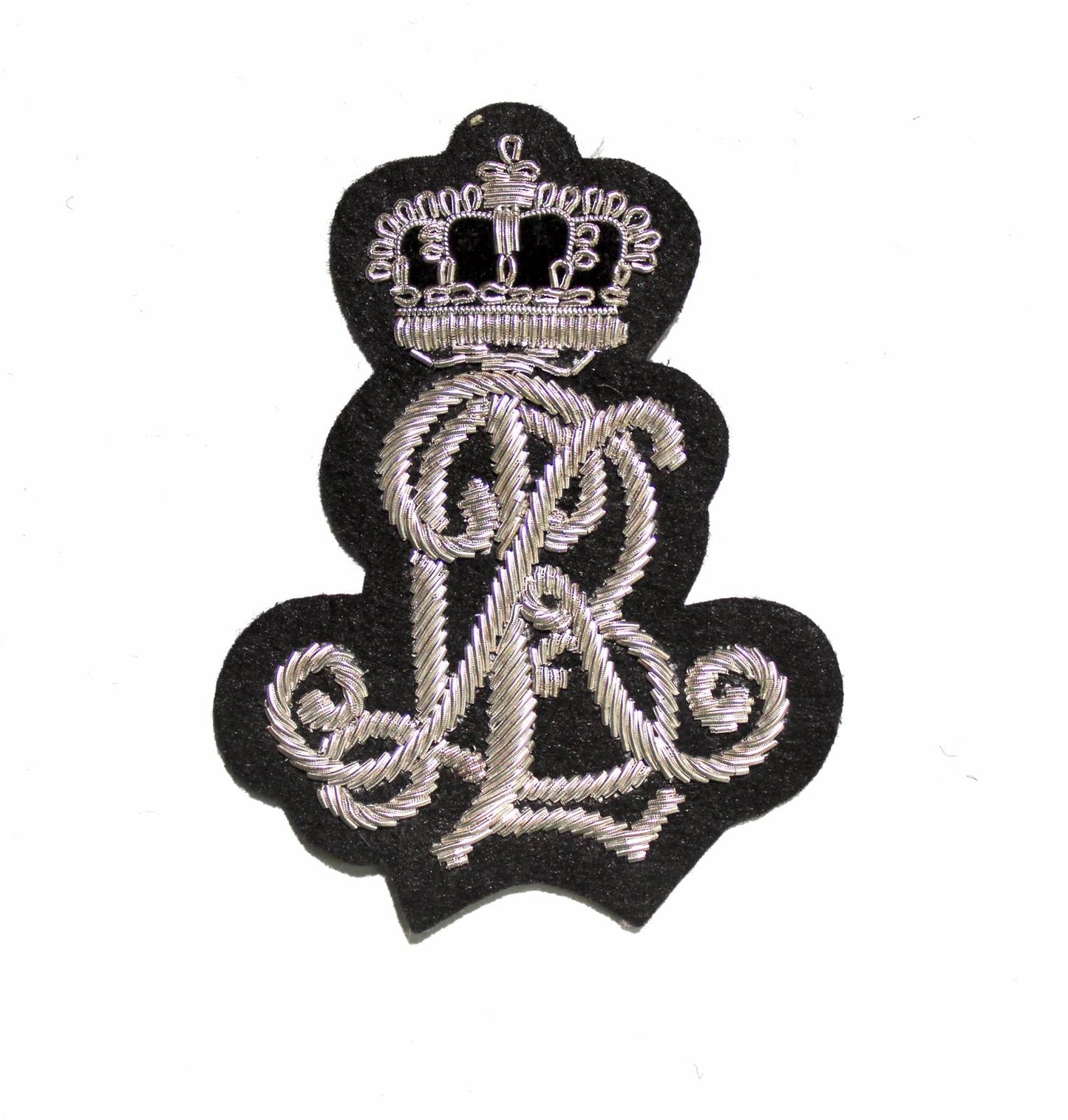 Hand-Embroidered RL Monogram Patch – Gold &amp; Silver Bullion Wire Badge