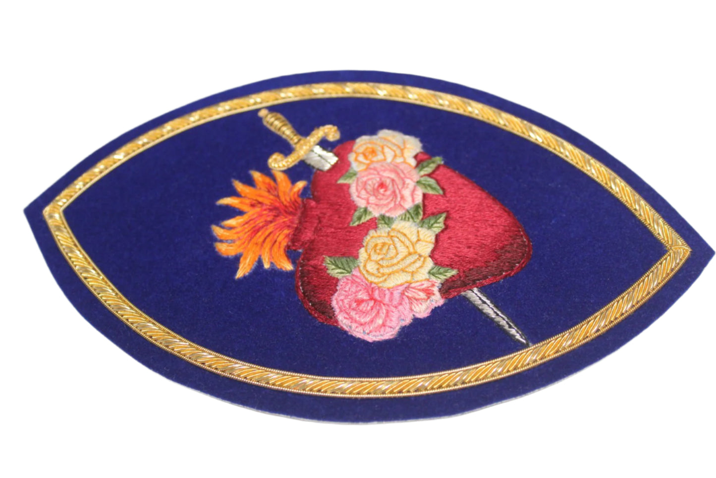 Hand-Embroidered Immaculate Heart of Mary Appliqué