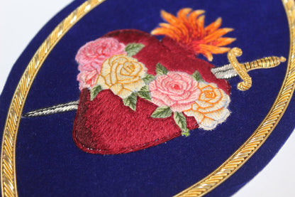 Hand-Embroidered Immaculate Heart of Mary Appliqué