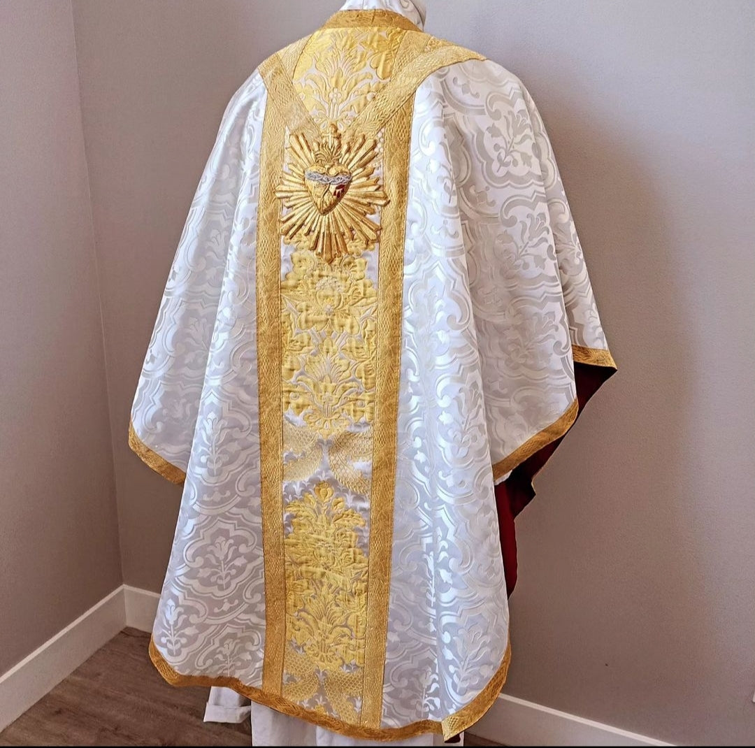 Sacred Heart Of Jesus and Rays Applique Cut Out For Catholic Vestment
