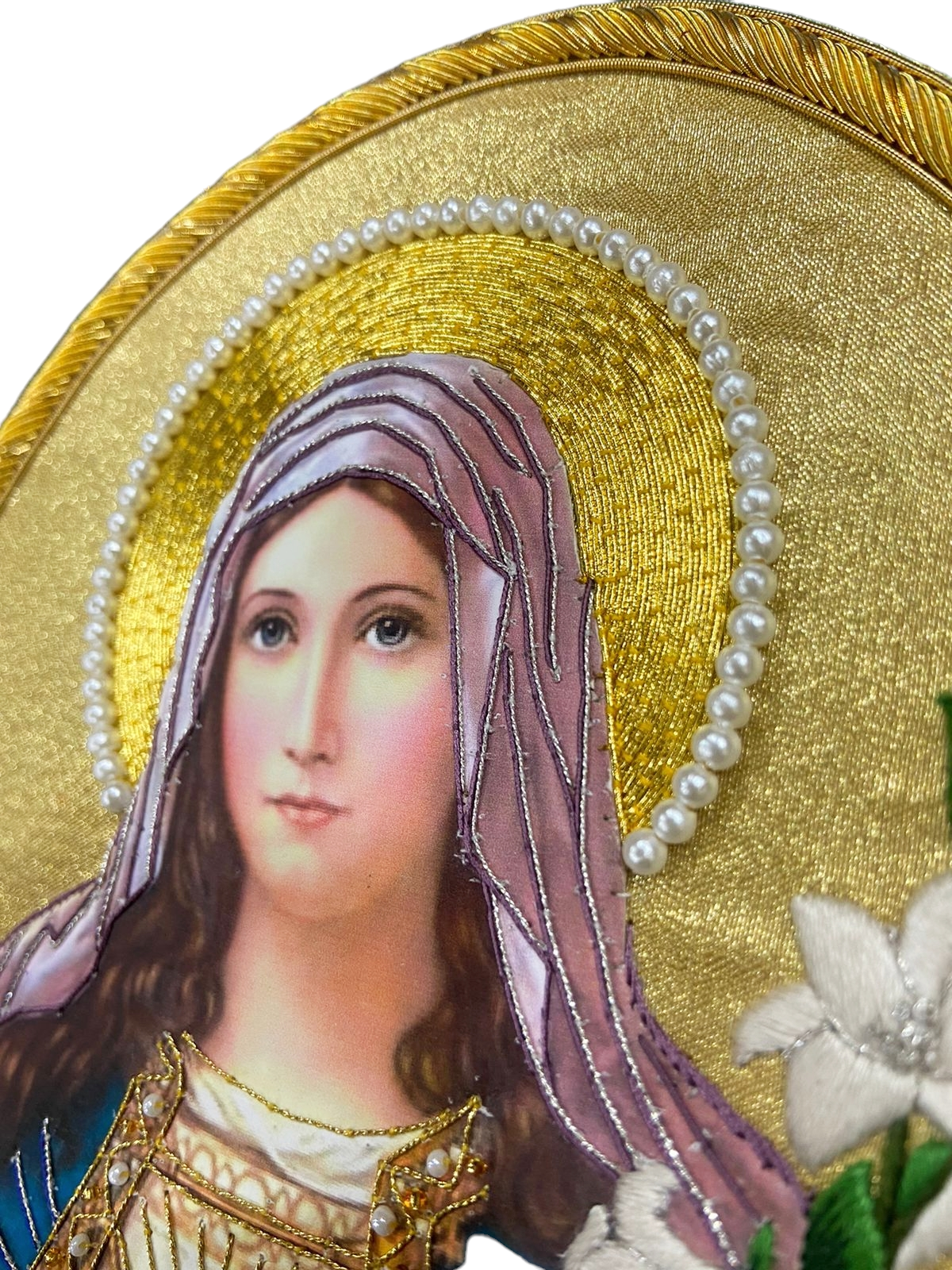 Immaculate Heart of Virgin Mary Goldwork Applique for Church Vestments