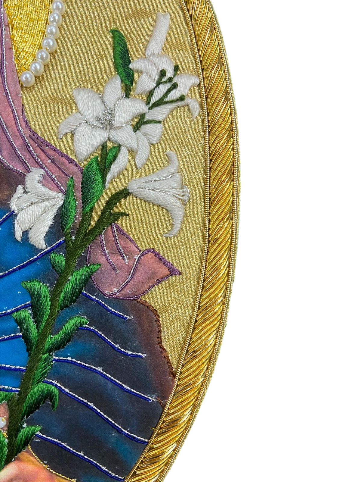 Immaculate Heart of Virgin Mary Goldwork Applique for Church Vestments