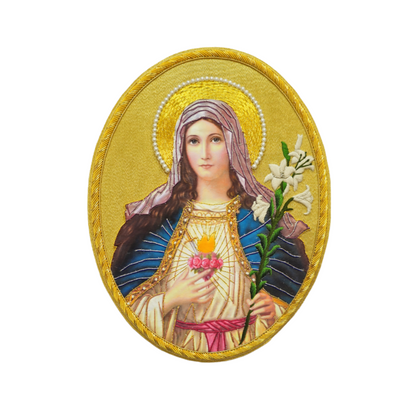 Immaculate Heart of Virgin Mary Goldwork Applique for Church Vestments
