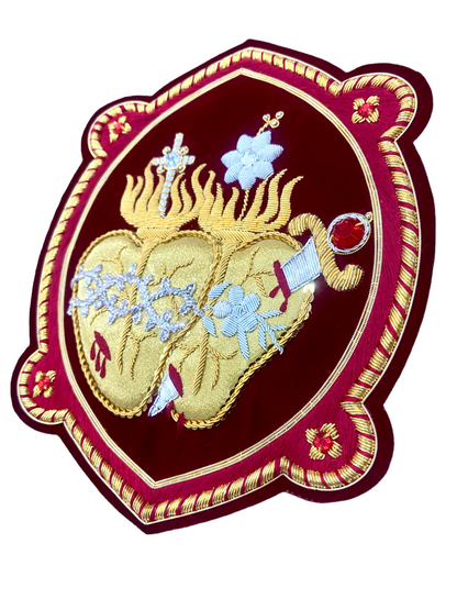 Jesus sacred heart and Mary immaculate heart hand embroidered for vestments