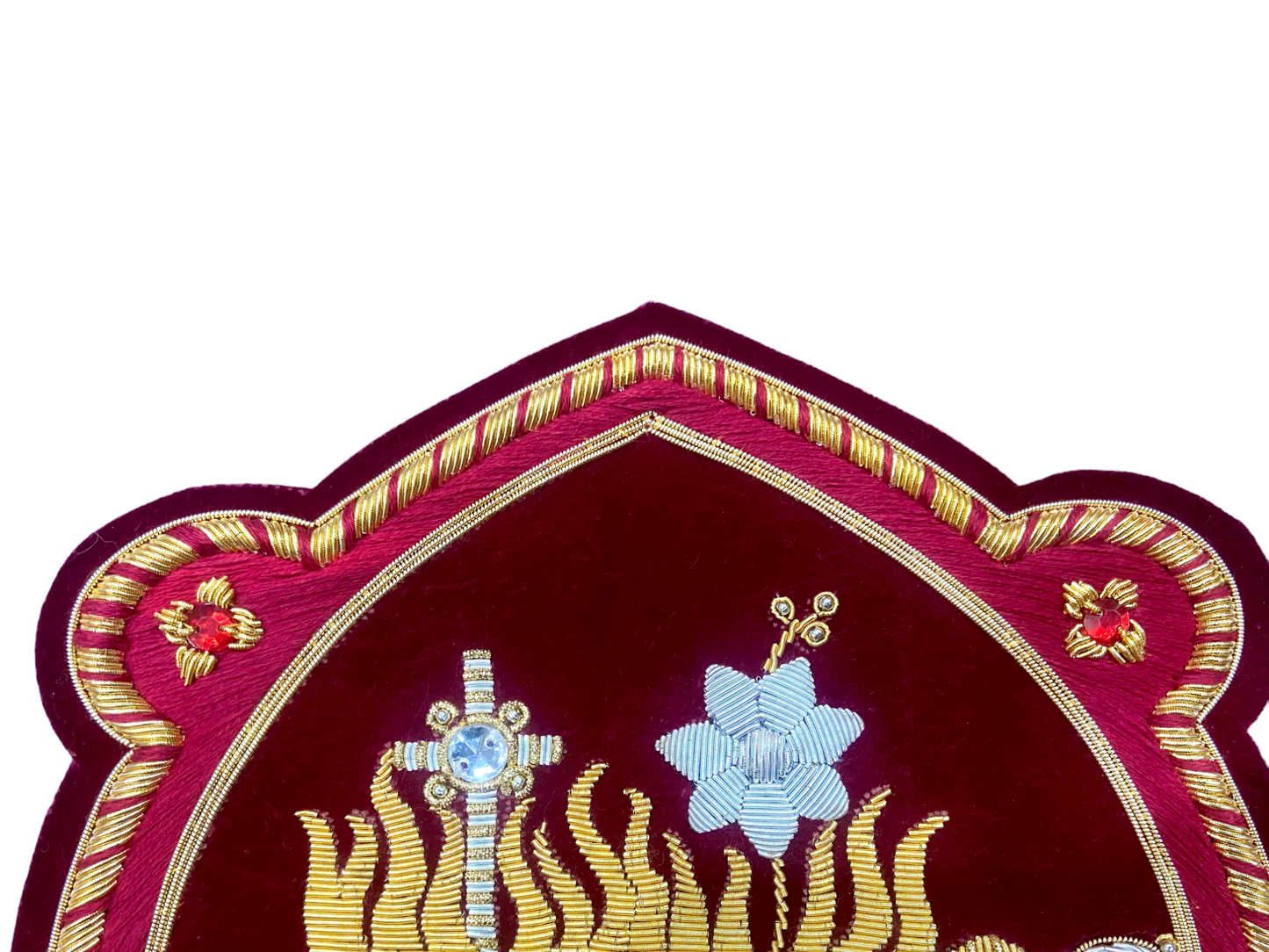 Jesus sacred heart and Mary immaculate heart hand embroidered for vestments