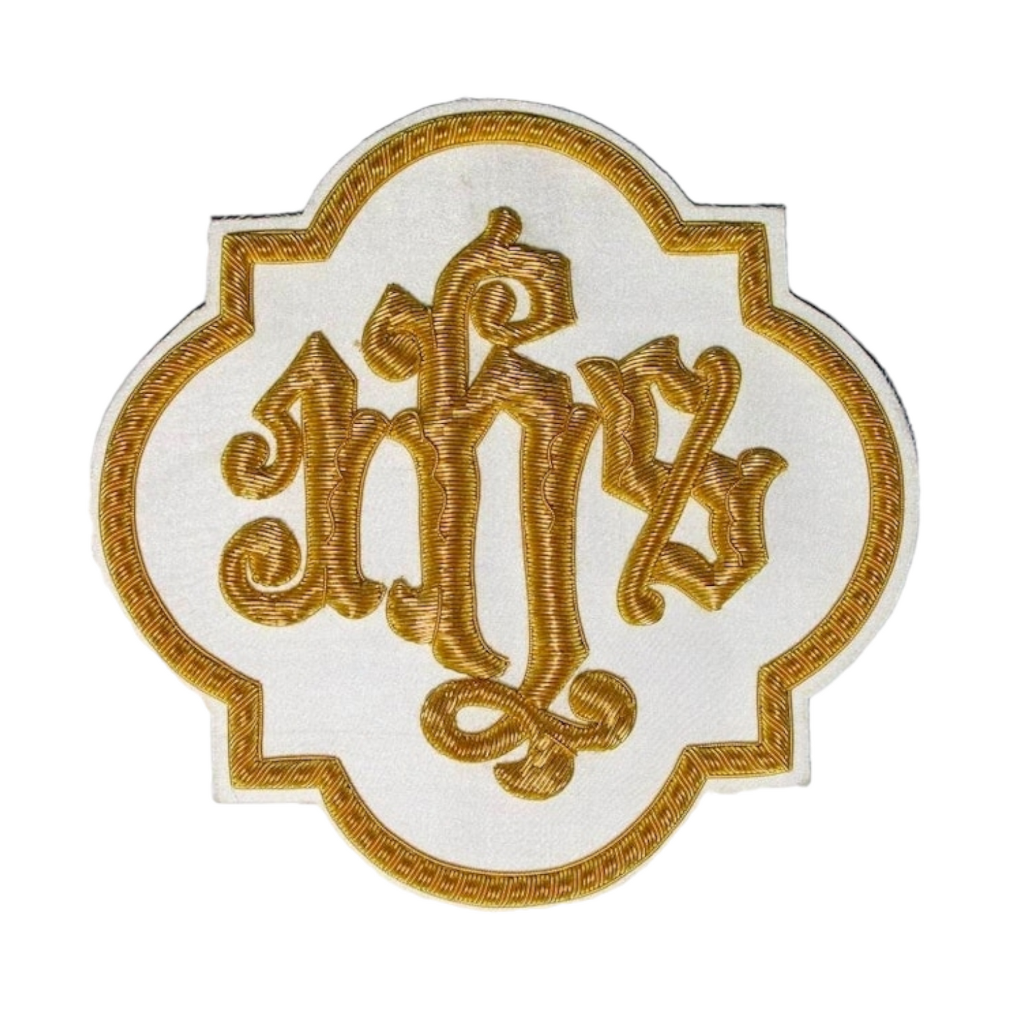 IHS Gold Bullion Hand-Embroidered Appliqué For Catholic Vestment