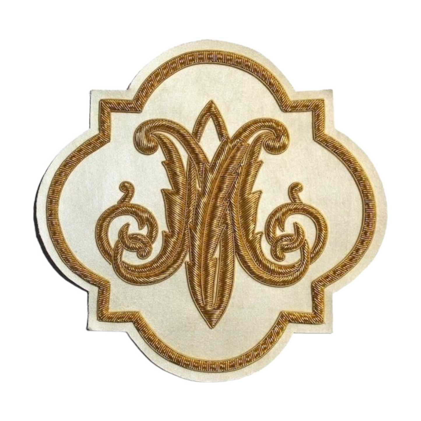 Marian Hand-Embroidered Liturgical Church Emblem for Vestments