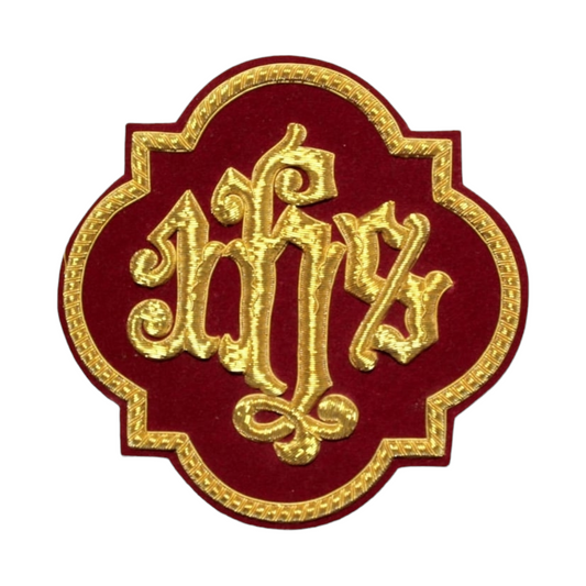 IHS Gold Bullion Hand-Embroidered Appliqué For Catholic Vestment