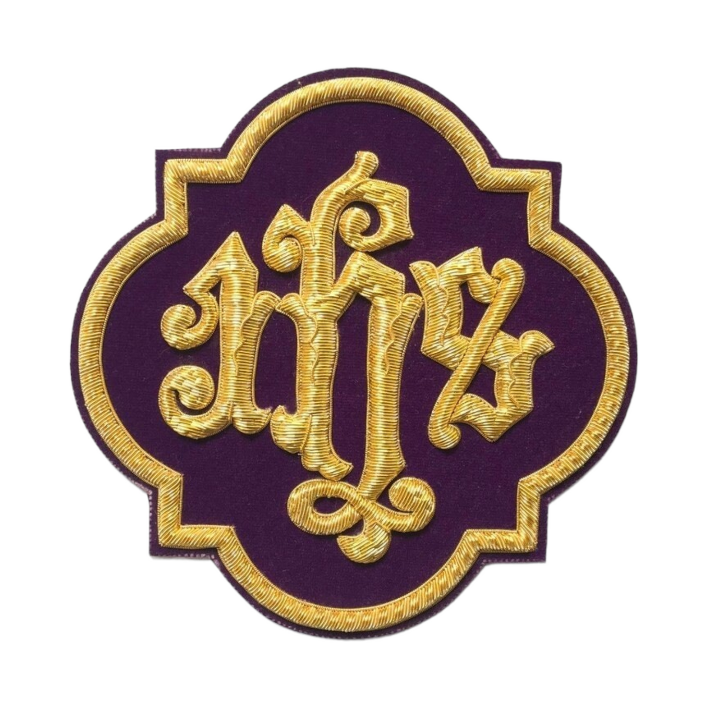 IHS Gold Bullion Hand-Embroidered Appliqué For Catholic Vestment