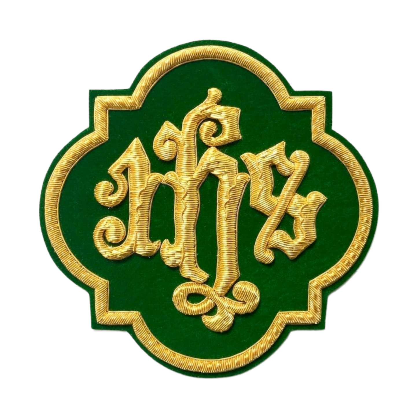 IHS Gold Bullion Hand-Embroidered Appliqué For Catholic Vestment