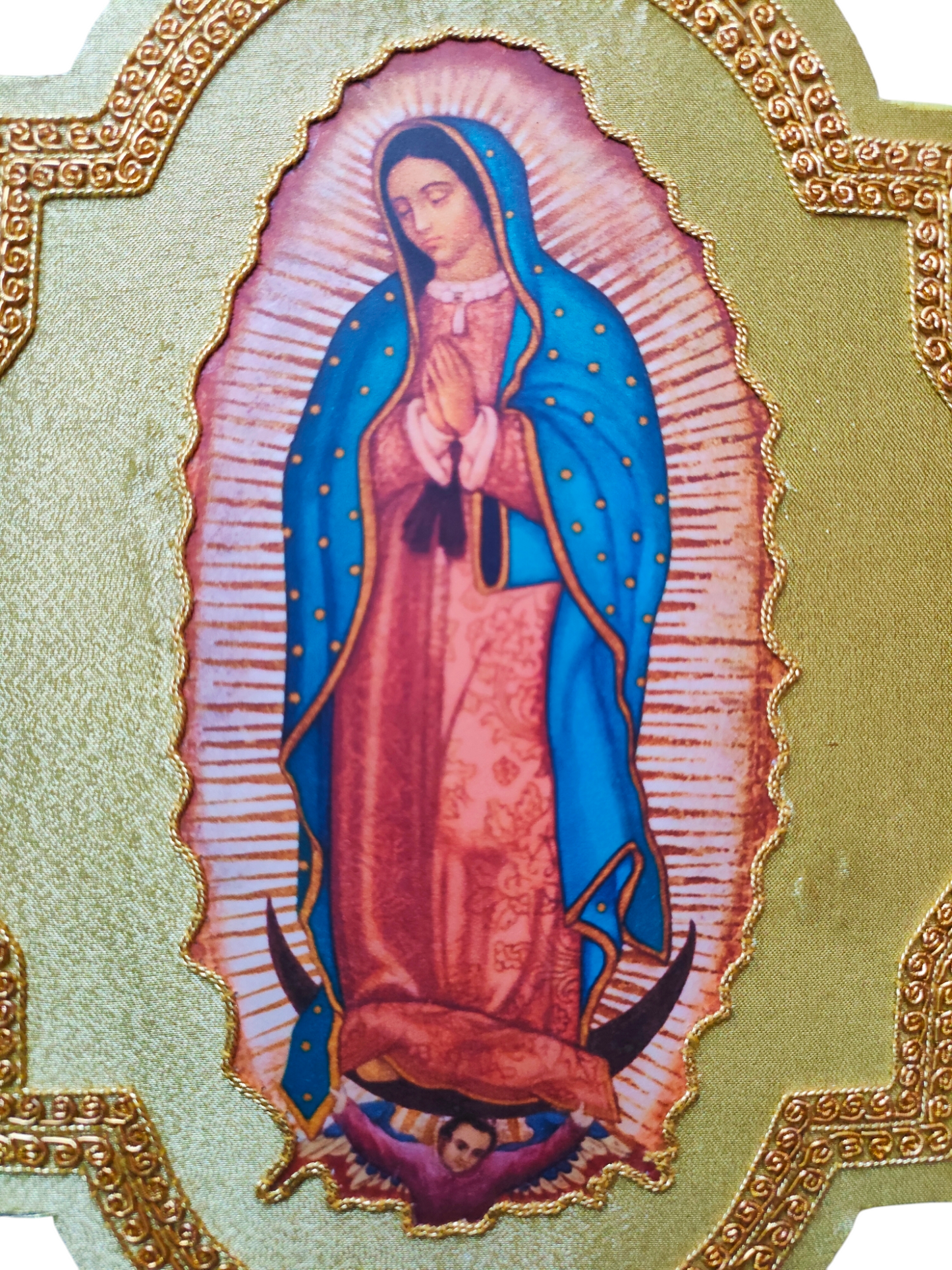 Hand-Embroidered Guadalupe Appliqué for Catholic Vestments