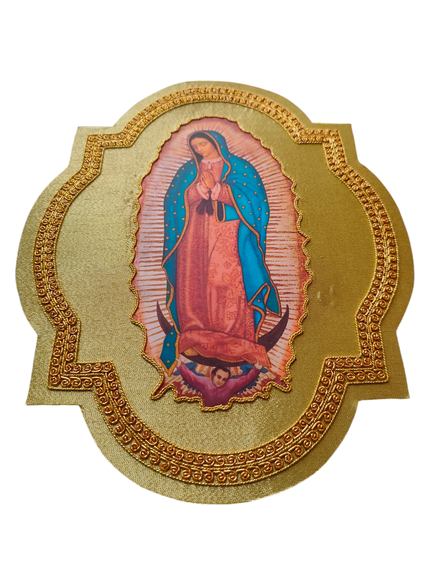 Hand-Embroidered Guadalupe Appliqué for Catholic Vestments