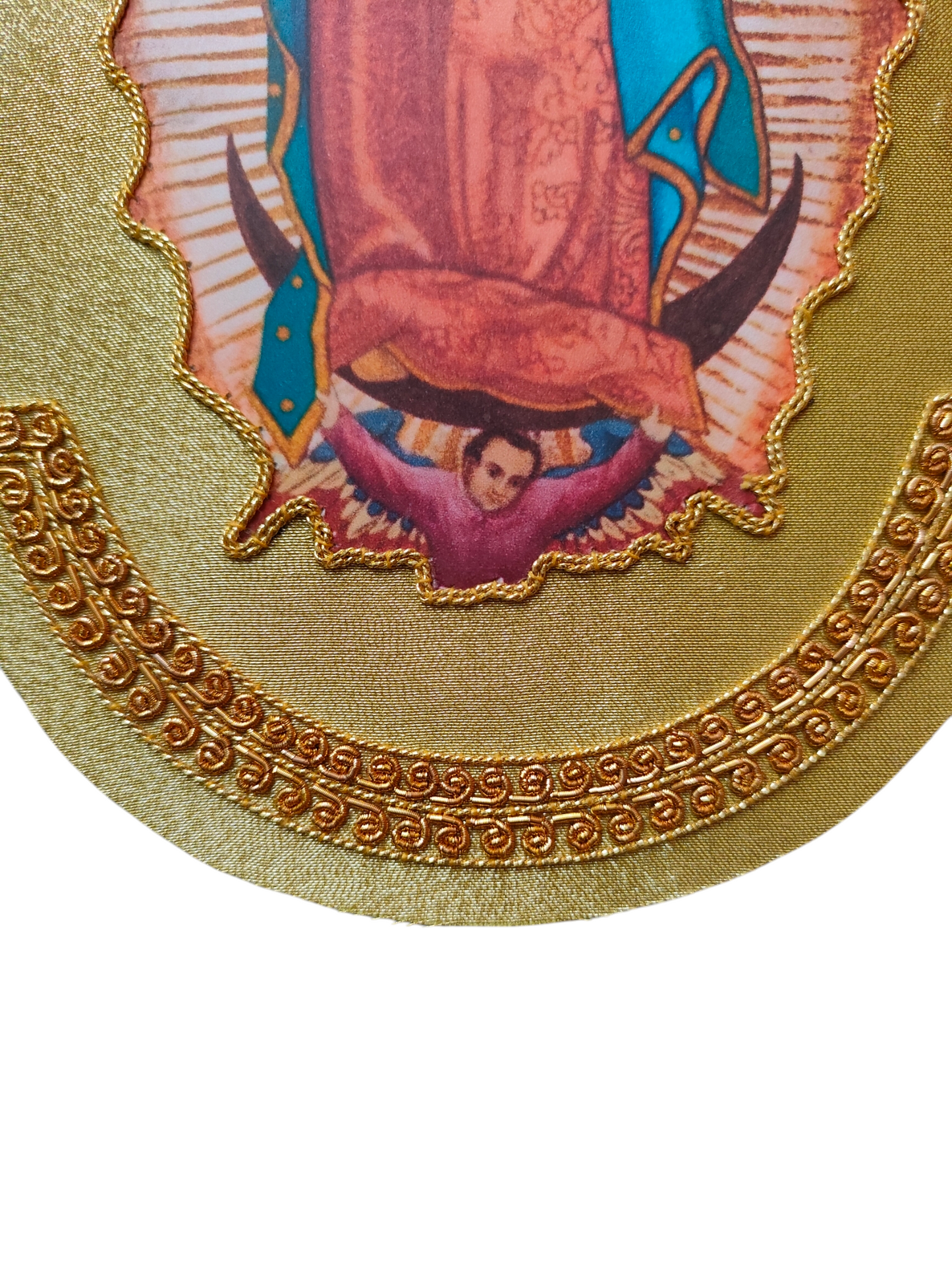Hand-Embroidered Guadalupe Appliqué for Catholic Vestments