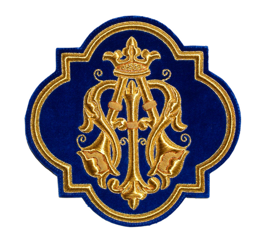 Virgin Mary (Marian) Emblem Appliqué for Catholic Vestments