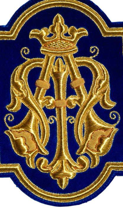 Virgin Mary (Marian) Emblem Appliqué for Catholic Vestments