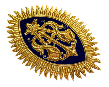 Exquisite Hand-Embroidered Marian Emblem for Catholic Church Vestments