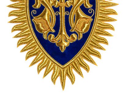 Exquisite Hand-Embroidered Marian Emblem for Catholic Church Vestments