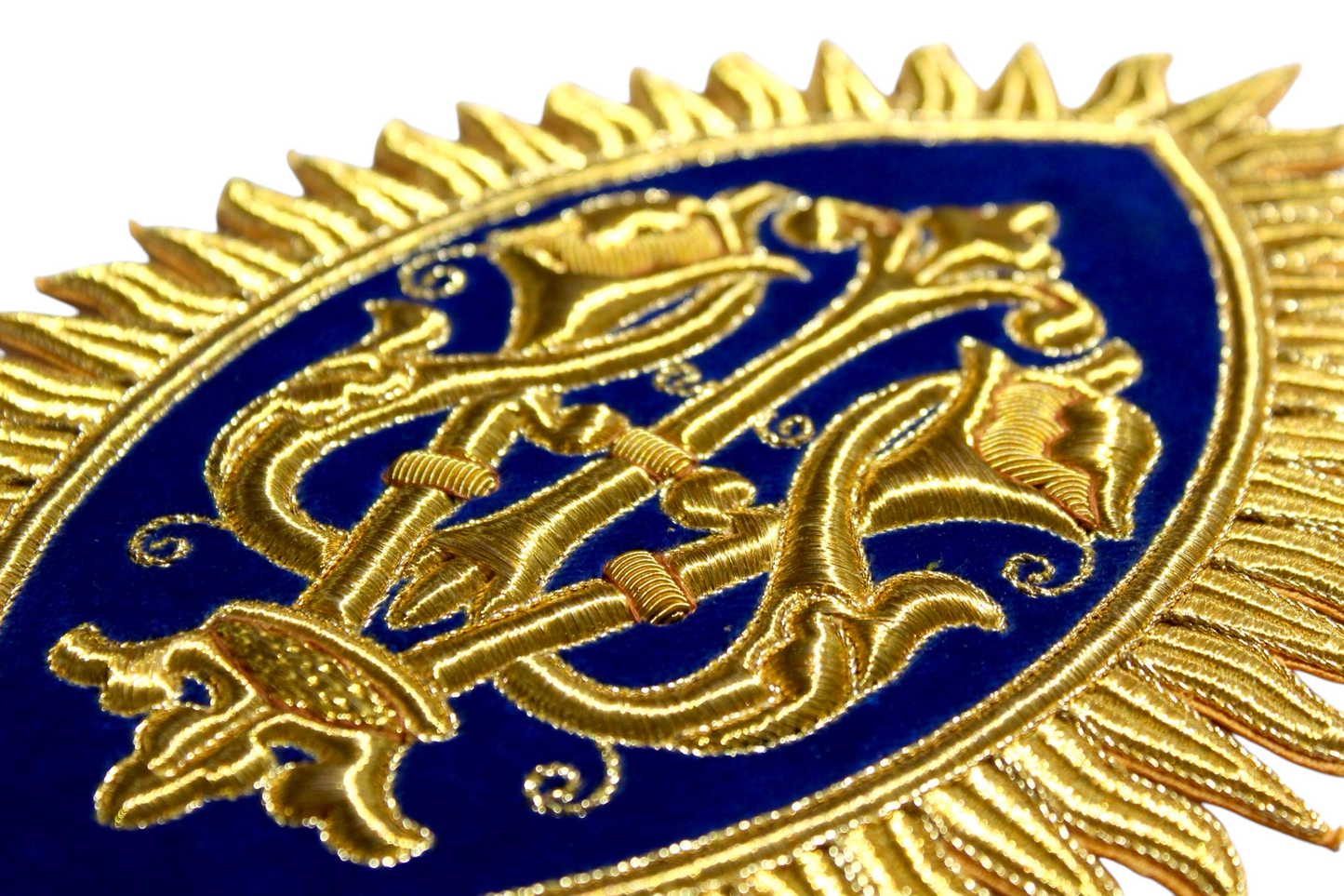 Exquisite Hand-Embroidered Marian Emblem for Catholic Church Vestments