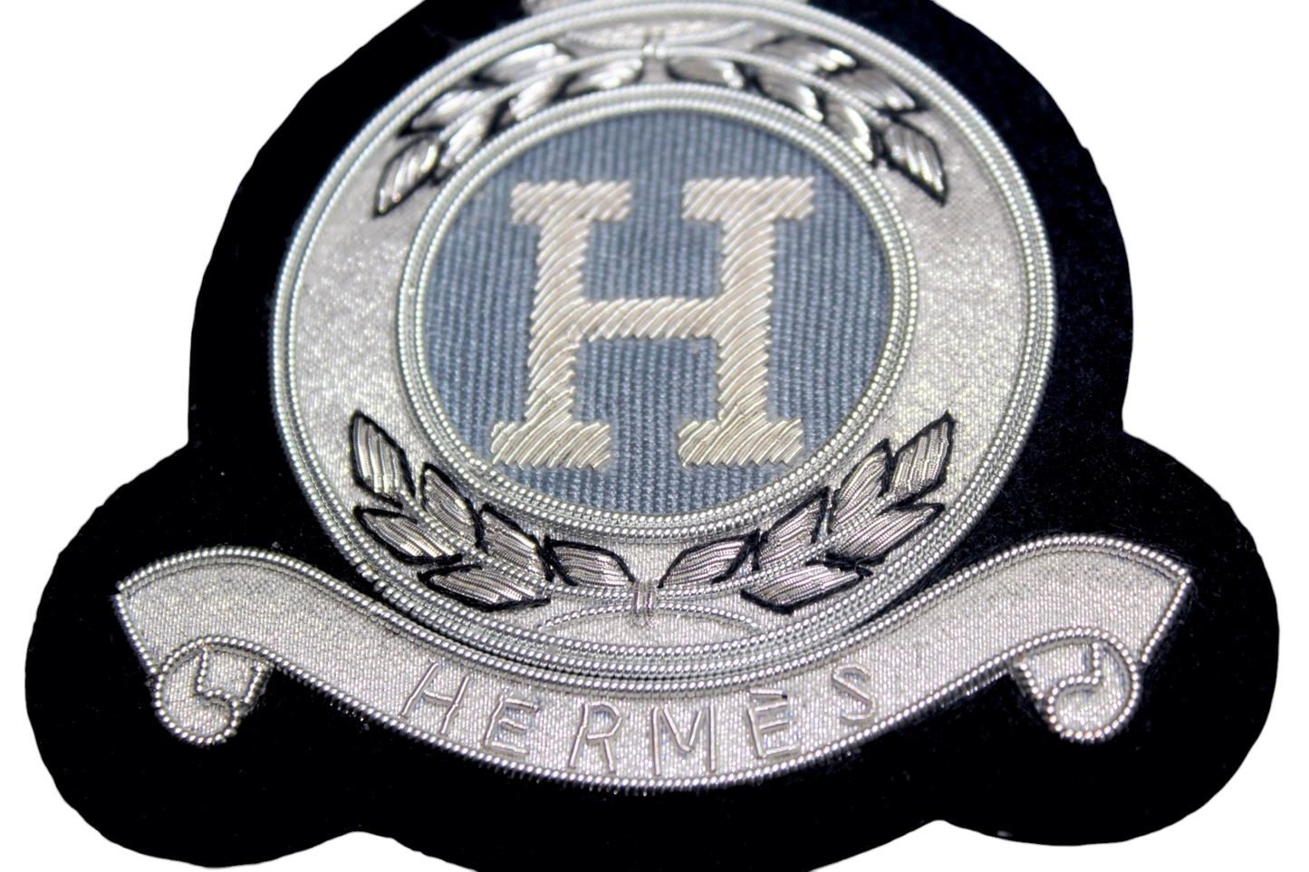 Hand Embroidered Bullion Wire Blazer &amp; T-Shirt Fashion Patch Sewn On Black Felt