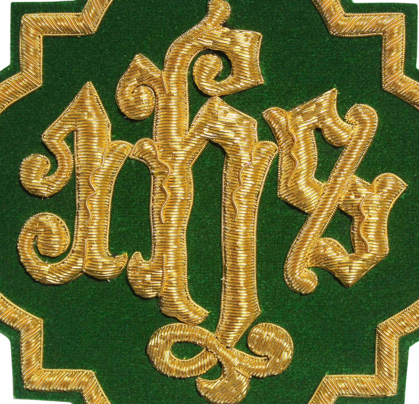 IHS Gold Bullion Hand-Embroidered Appliqué For Catholic Vestment
