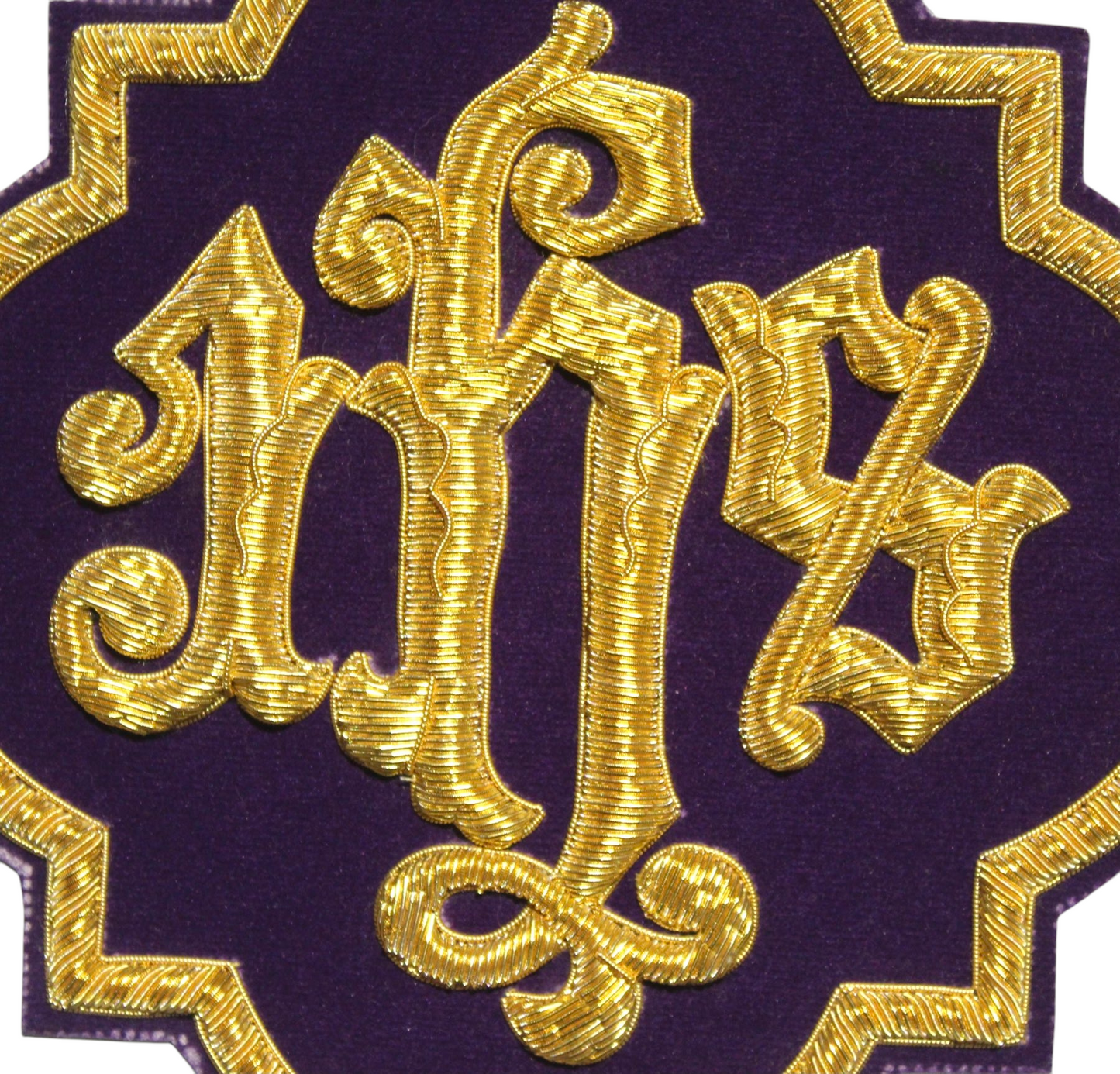 IHS Gold Bullion Hand-Embroidered Appliqué For Catholic Vestment