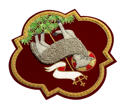 Agnus Dei (Lamb of God) Emblem for Catholic Vestments Sewn On Velvet