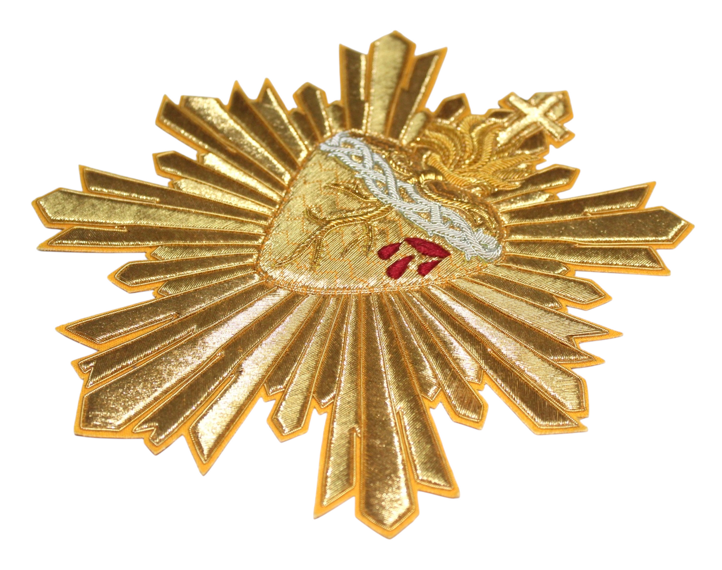 Sacred Heart Of Jesus and Rays Applique Cut Out For Catholic Vestment