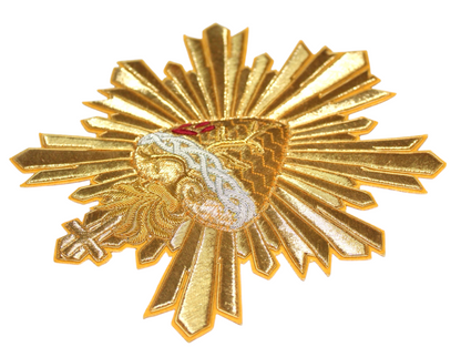 Sacred Heart Of Jesus and Rays Applique Cut Out For Catholic Vestment
